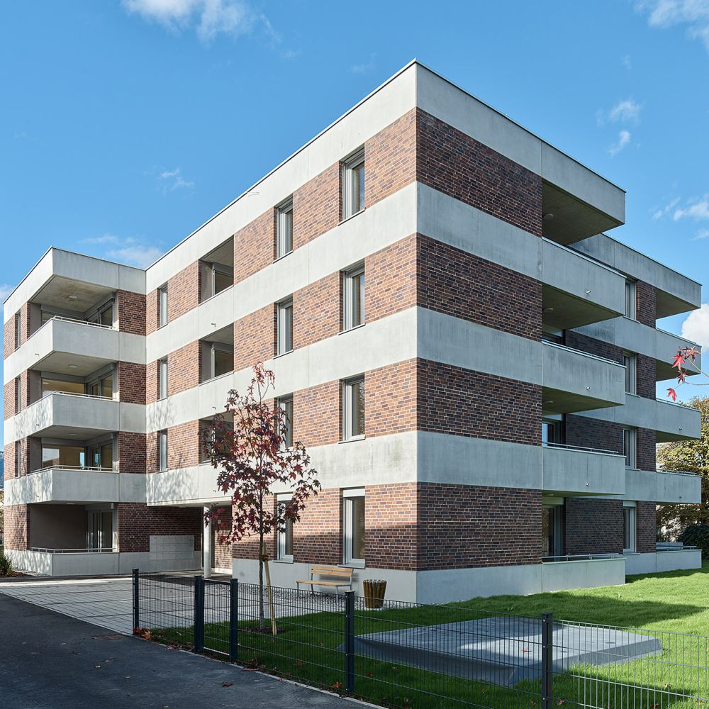 Wohnpark in Feldkirch-Gisingen mit Strangpress-Verblend-Ziegel von FaBö