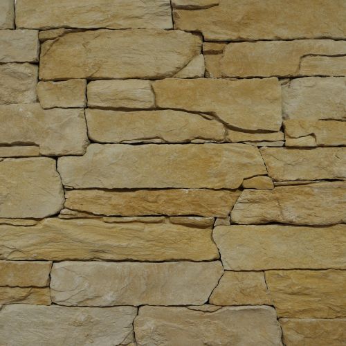 Gelb/Gelbbunter Kunststein-Verblender von FaBö