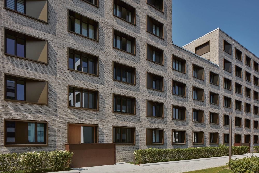 Meiller Gärten in München mit Wasserstrich-Verblend-Ziegel von FaBö