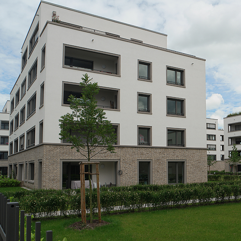 Wohnanlage in Frankfurt mit Wasserstrich-Verblend-Ziegel von FaBö