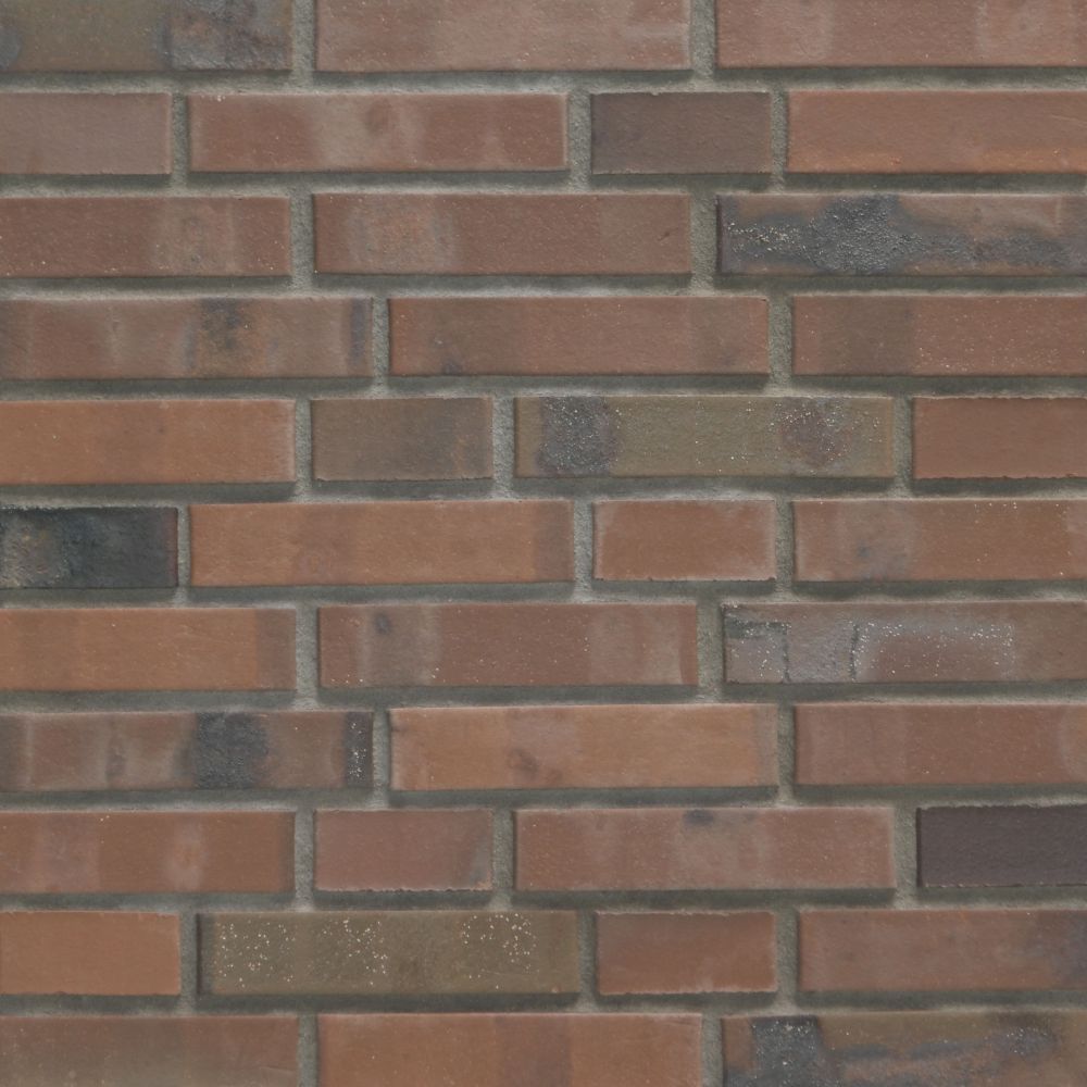 Braunbunte Strangpress Verblendziegel, glatt