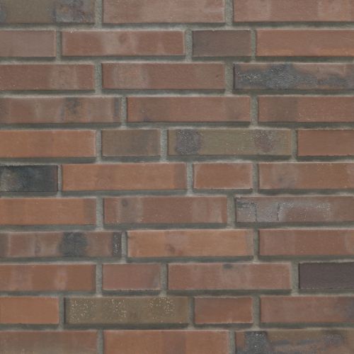 Braunbunte Strangpress Verblendziegel, glatt