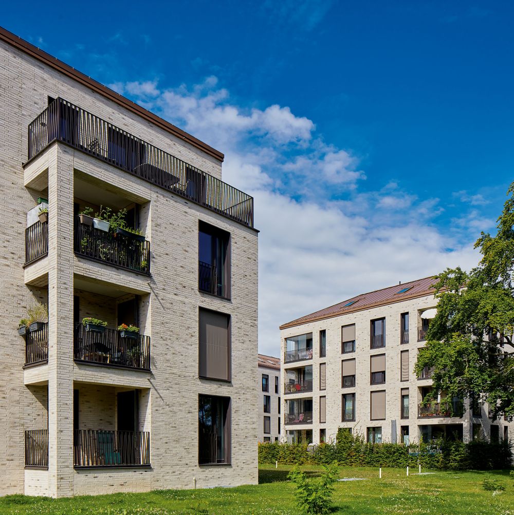 Jugendstilpark in München mit Strangpress-Verblend-Ziegel von FaBö