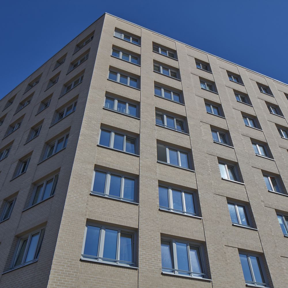 Wohnanlage in München mit Strangpress-Verblend-Ziegel von FaBö